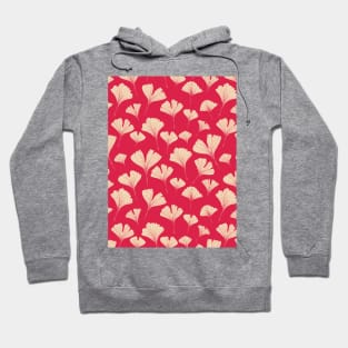 Ginkgo biloba leaves botanical pattern in viva magenta Hoodie